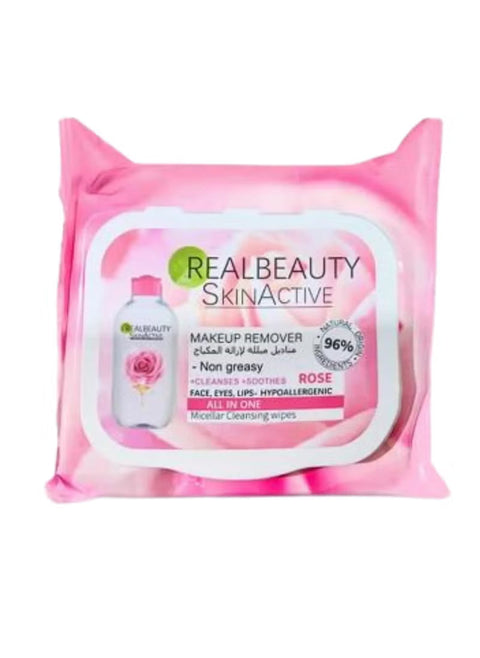 مناديل تنظيف وإزالة المكياج من ريل بيوتي، 25 قطعة