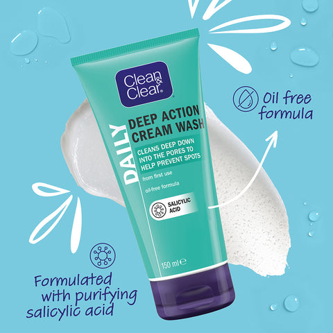 Clean & Clear Deep Action Cream Wash 150 Ml